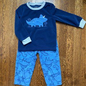 Carter's 2-Piece Dinosaur Fleece Pajamas - Toddler Size 2T